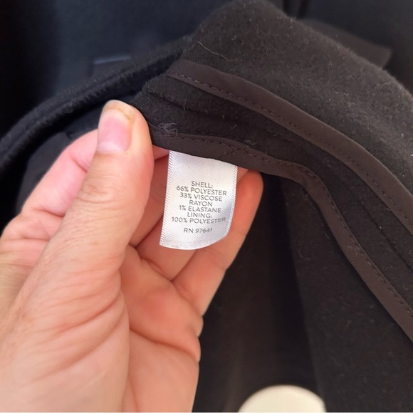 J. Jill Vintage Dark Black Wool Overcoat Women Size 2X Career Mature Business - Picture 6 of 12